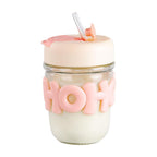 Glass Shaker Cup with Straw