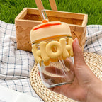 Glass Shaker Cup with Straw
