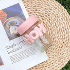 Glass Shaker Cup with Straw