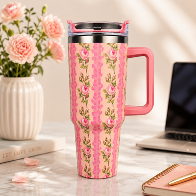 Pink Floral Insulated Tumbler - 1200ml