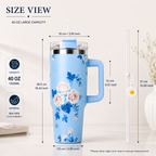 Floral Sky Blue Tumbler – 1200ml