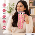 Pink Floral Insulated Tumbler - 1200ml