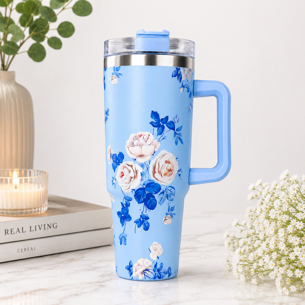 Floral Sky Blue Tumbler – 1200ml